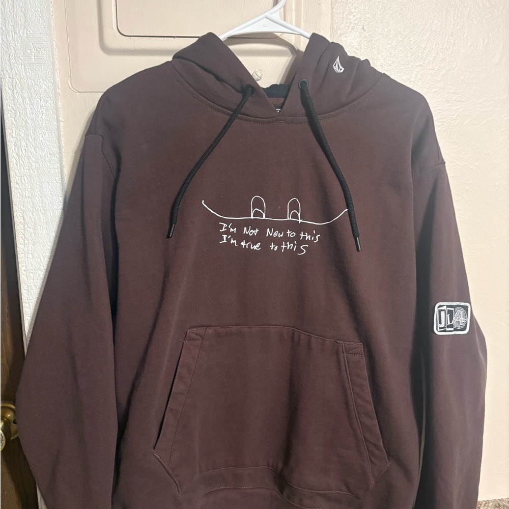 Volcom Brown Hoodie with Graphic Design